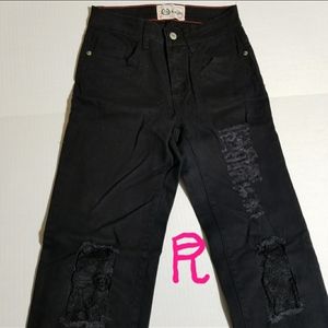 💖 L&B LUCKY & BLESSED BLACK LACE JEANS SIZ